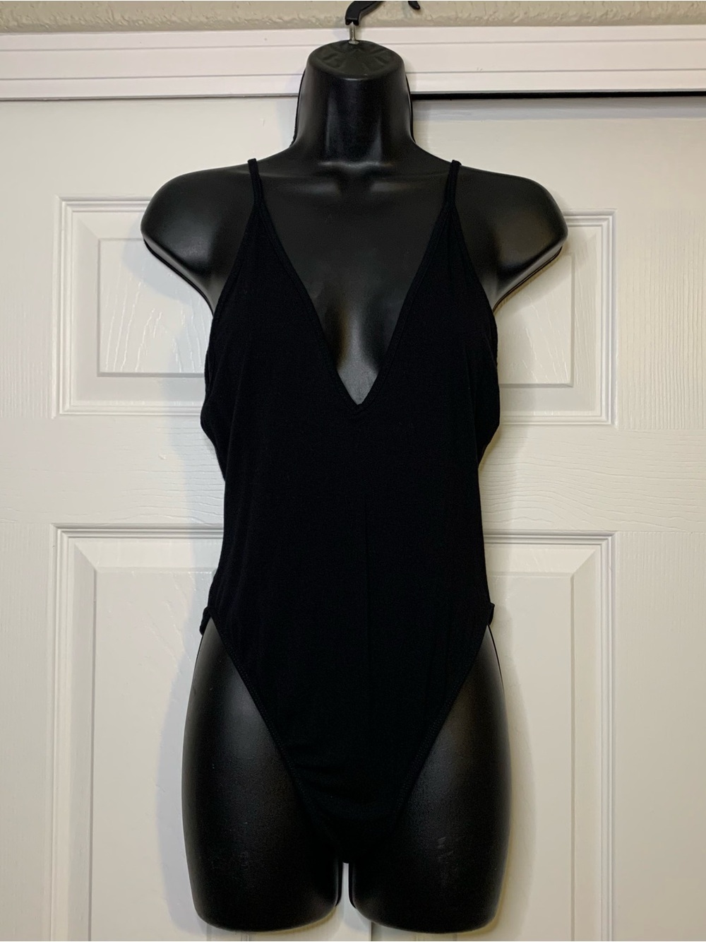 Black V-Cut Cami Bodysuit